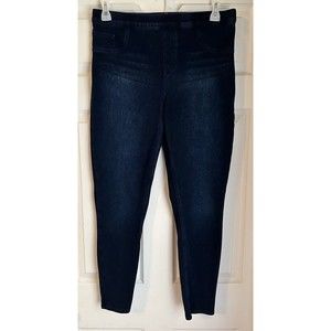 Spanx Womens XL Dark Wash Ankle Skinny Pull On Jegging Jeans Shaping Stretchy